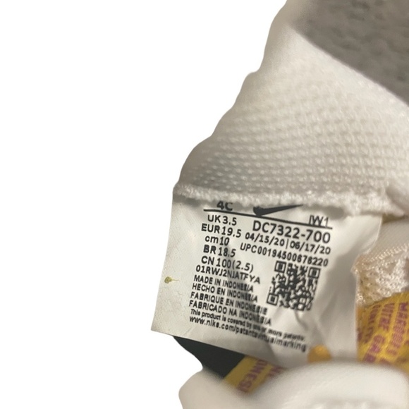 NWOT NIKE Air Force 1 Peace Love Basketball Athletic Shoe Toddler Size 4C Yellow - Picture 9 of 10